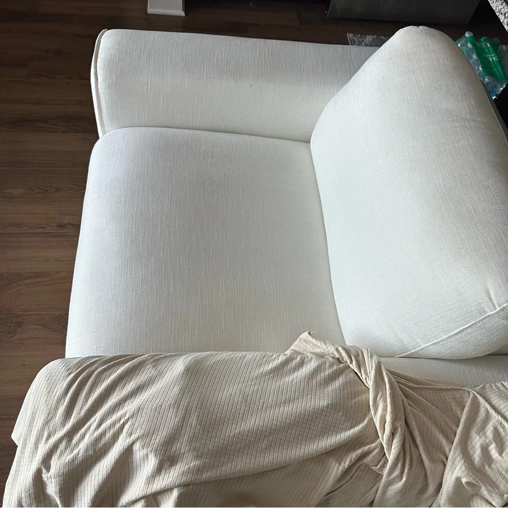White fabric armchair